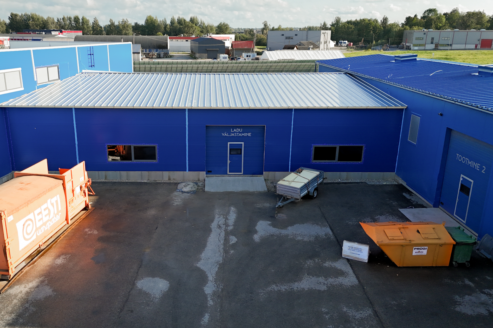 ecoprindi tootmishoone laupind drooni vaates